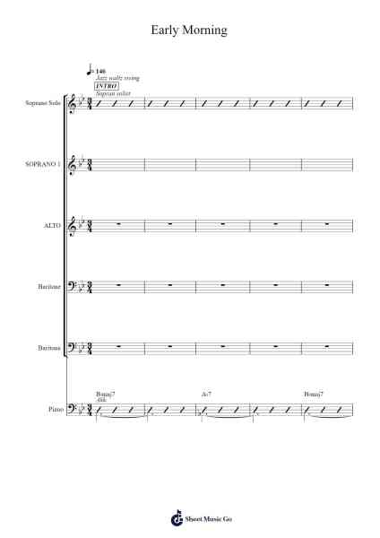 Early Morning Sheet Music by Pernille Mejer-Arr.Fitchnolds Hartewy