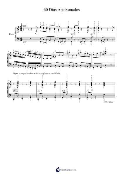 60 Dias Apaixonados Sheet Music by Darci Rossi/Constantino Mendes-Arr.Hewgy Fowearl