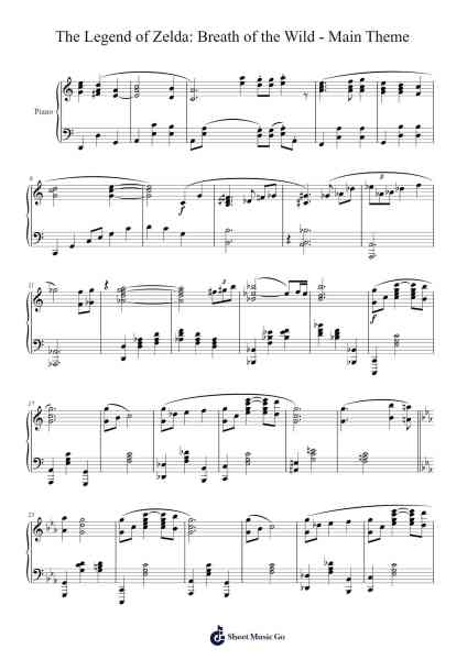 The Legend of Zelda: Breath of the Wild - Main Theme Sheet Music by Manaka Kataoka-Arr.Mablia Finkeith