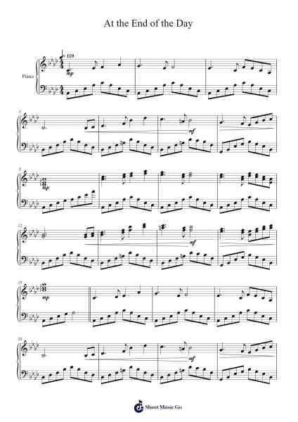 At the End of the Day Sheet Music by Masao Aichi-Arr.Rebar Mulin