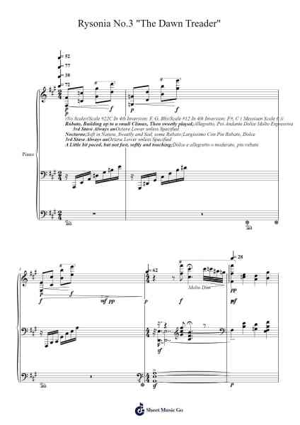 Rysonia No.3 "The Dawn Treader" 樂譜由 asdf - 編曲 Priestwylde Backcah