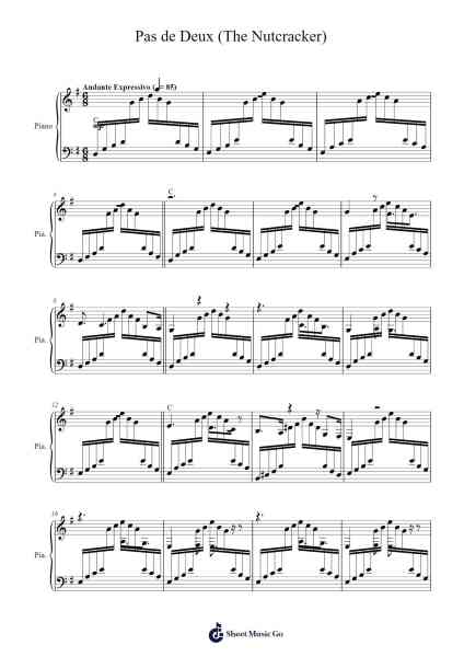 The Nutcracker, Op. 71: Pas de Deux Sheet Music by Pyotr Ilyich Tchaikovsky-Arr.Bunkyle Wanmia