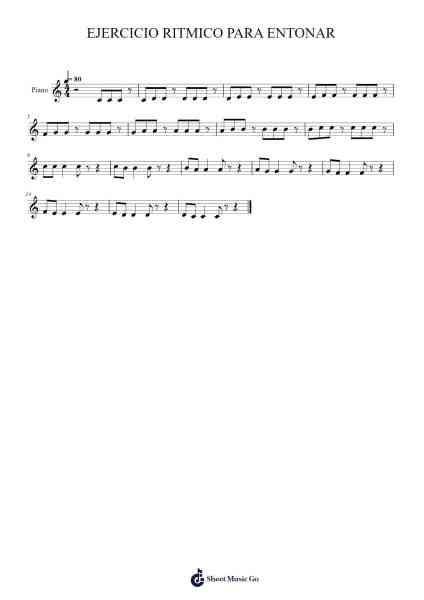 EJERCICIO RITMICO PARA ENTONAR Sheet Music by Bucklee-Arr.Gisbey Gregbins