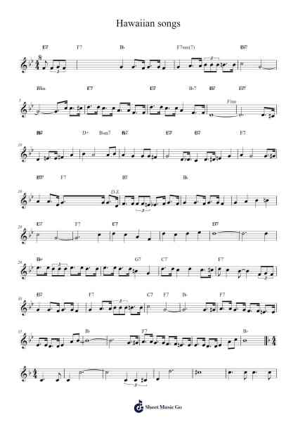 Hawaiian songs Sheet Music by Unknown author-Arr.Trabruce