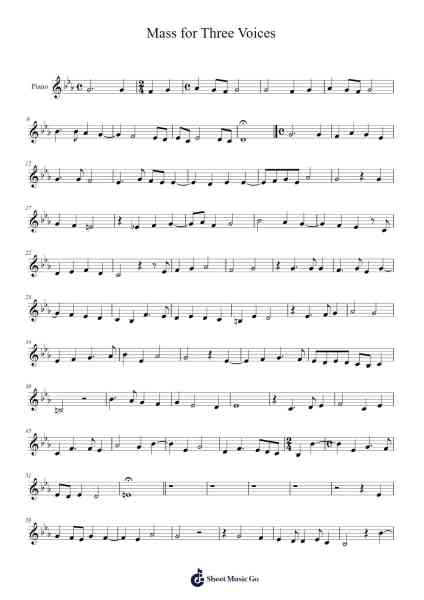 Mass for Three Voices Sheet Music by William Byrd-Arr.Vicnick Hoodpy