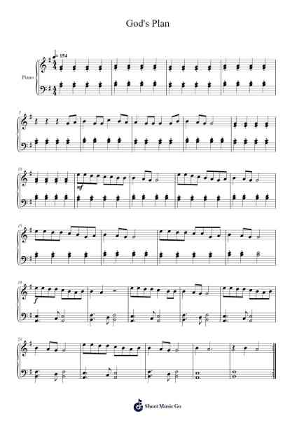 God's Plan Sheet Music by Drake-Arr.Hudfitch Terleign
