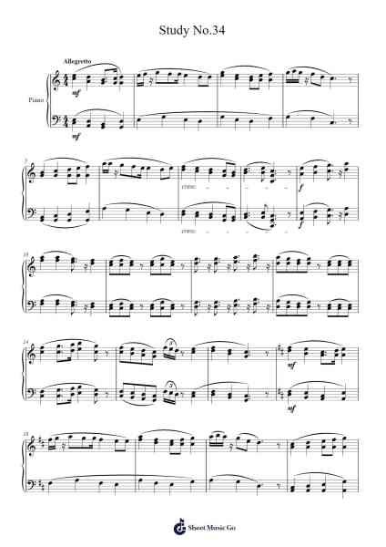Study No. 34 Sheet Music by Cumwyatt-Arr.Jofield