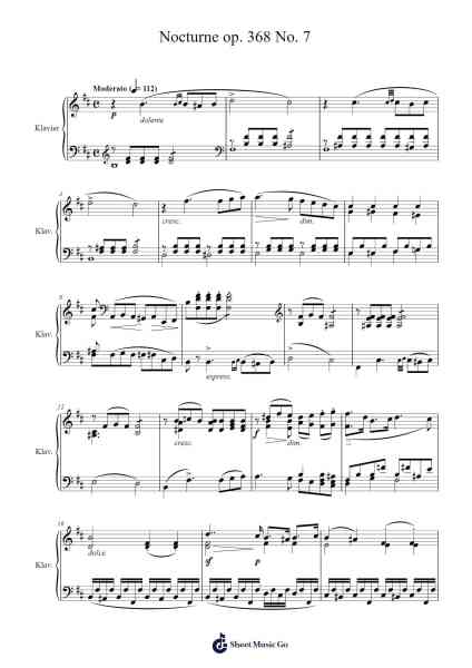 Nocturne Op. 368 No. 7 Sheet Music by Carl Czerny-Arr.Hilltim Moobright