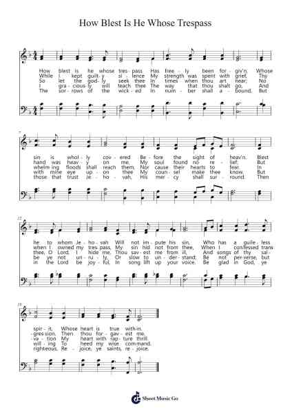 How Blest Is He Whose Trespass Sheet Music by Efkirk-Arr.Ianlay Hullee