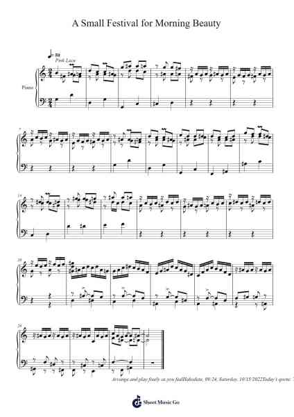 A Small Festival for Morning Beauty Sheet Music by yoheikatowwc-Arr.Nickkirk Inje