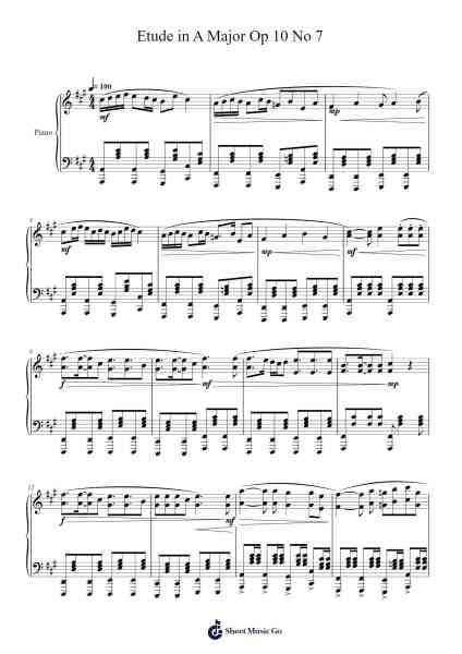 Etude in A Major Op 10 No 7 Sheet Music by Yvesmeg Todrey-Arr.Yetbur Jacmill