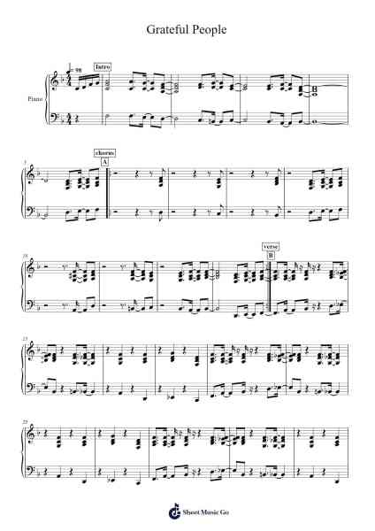 Grateful People Sheet Music by Anthony Brown and Group TherAPy-Arr.Priney Grelen