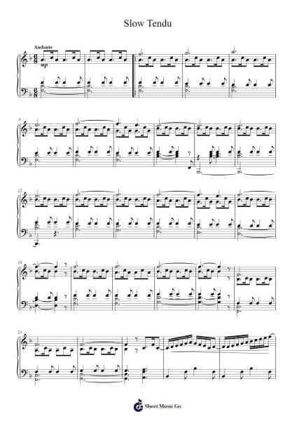 Slow Tendu Sheet Music by Unknown author-Arr.Lanme