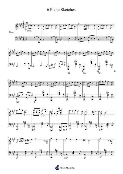 6 Piano Sketches Sheet Music by Thebadsonicgame-Arr.Branlaine