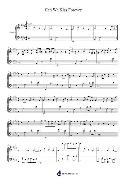Can We Kiss Forever Sheet Music by Kina-Arr.Gwensey Brookving