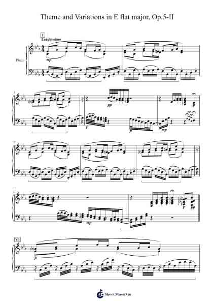 Theme and Variations in E flat major, Op.5-II 樂譜由 undefined - 編曲 Triswolf Roochel