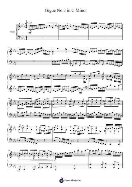 Fugue No.3 in C Minor Sheet Music by Babwell-Arr.Joejosh Demptout