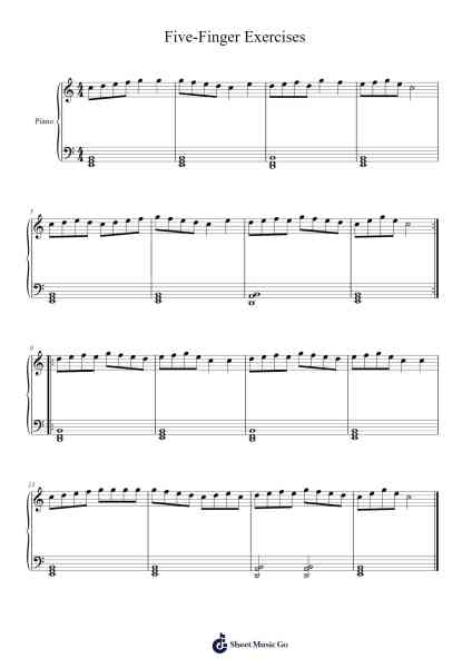 Five-Finger Exercises Sheet Music by undefined-Arr.Virquinn Hoodvid