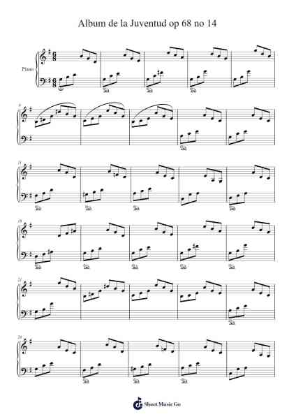 Album for the Young, Op. 68, No. 14 "Kleine Studie" Sheet Music by -Arr.Whittrine Pruham