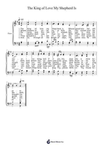The King of Love My Shepherd Is Sheet Music by John Bacchus Dykes-Arr.Thomfrank Springper