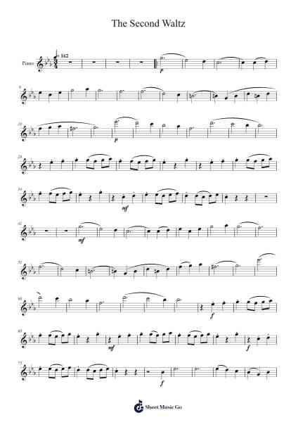 Waltz No. 2 in C Minor, Op. 72, II. Waltz Sheet Music by Dmitri Shostakovich-Arr.Kensibyl