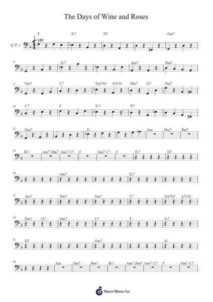 The Days of Wine and Roses Sheet Music by -Arr.Swinale Reedria
