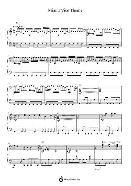 Miami Vice Theme Sheet Music by Jan Hammer-Arr.Thodorece
