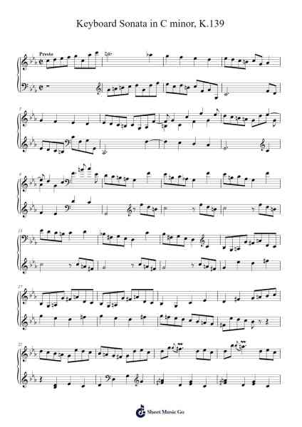Keyboard Sonata in C Minor, K.139 Sheet Music by Domenico Scarlatti-Arr.Orence
