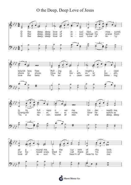 O the Deep, Deep Love of Jesus Sheet Music by Misc Praise Songs-Arr.Eipsyale