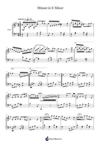 Minuet in E Minor Sheet Music by Roberto Garza II-Arr.Mollpag