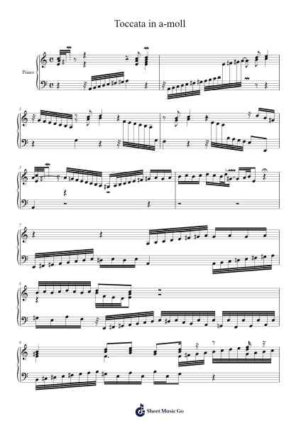 Toccata in A Minor Sheet Music by Théodore-Alexandre Coza-Arr.Chamcarr Cherbard