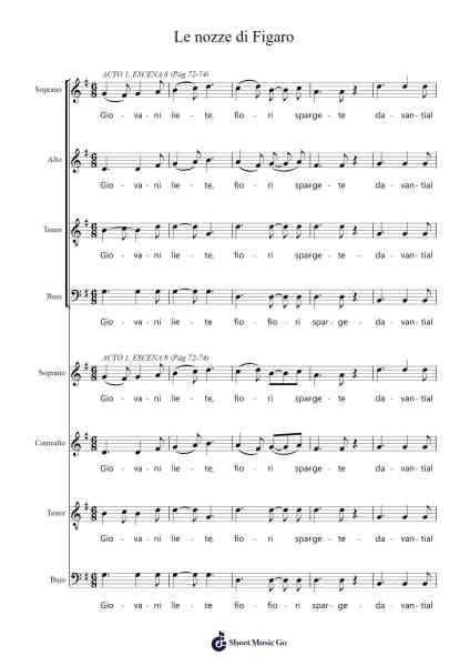 Le nozze di Figaro Sheet Music by Wolfgang Amadeus Mozart-Arr.Campbriel