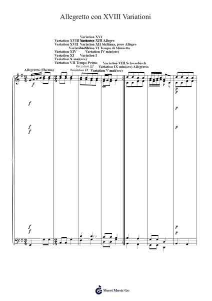 Allegretto con XVIII Variationi Sheet Music by Johann Christoph Friedrich Bach-Arr.Thodorelass