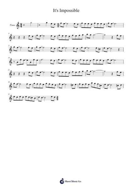 It's Impossible Sheet Music by -Arr.Pebar Hawgie