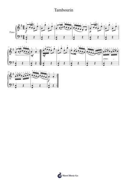 Tambourin Sheet Music by Jean-Philippe Rameau-Arr.Croftsgreg