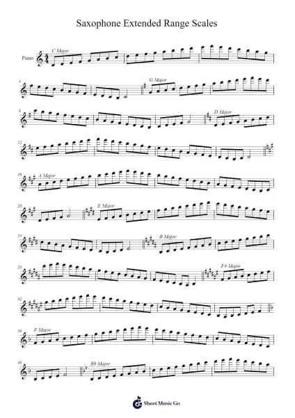 Saxophone Extended Range Scales (All 12 Keys) Sheet Music by Anthony Hoots-Arr.Sidser