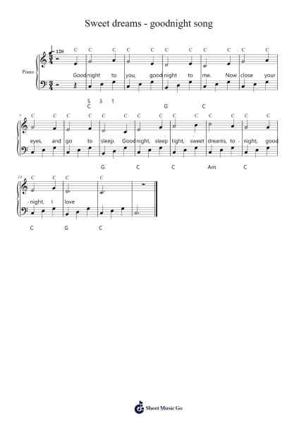 KATA Music Sweet Dreams - Goodnight Song Sheet Music by KATA Music-Arr.Dunkin Betcie