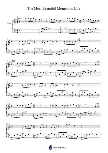 The Most Beautiful Moment in Life Sheet Music by BTS-Arr.Rosworth