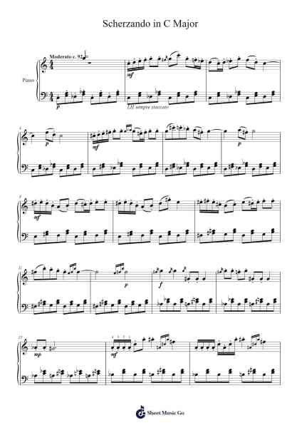 Scherzando in C Major Sheet Music by Missionary/P. Woo-Arr.Marmo