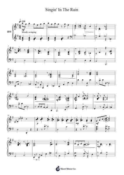 Singin' In The Rain Sheet Music by N.H. Brown-Arr.Keyjean Leighmuel