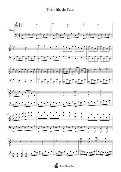 Théo fils de l'eau Sheet Music by Monoïde-Arr.Jusmens