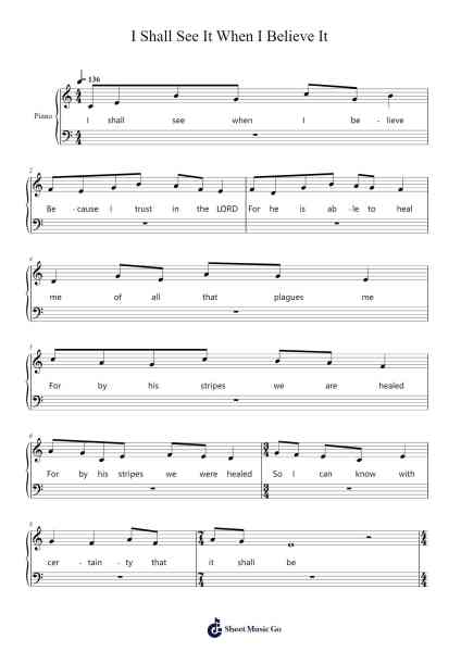 I Shall See It When I Believe It Sheet Music by PlayMus1-Arr.Lesdes Sadel