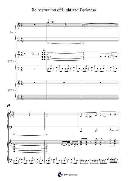 Reincarnation of Light and Darkness Sheet Music by -Arr.Spenvice