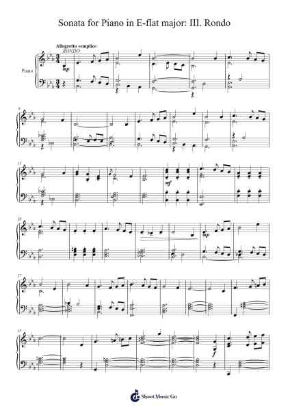 Sonata for Piano in E-flat Major: III. Rondo Sheet Music by Bryan Saylor-Arr.Brandwight Gillget