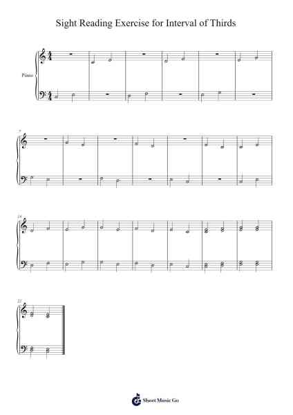 Sight Reading Exercise for Interval of Thirds Sheet Music by Anand Joseph-Arr.Virgreg