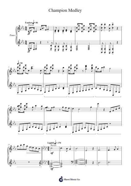 Champion Medley Sheet Music by -Arr.Penstowe Beardwells