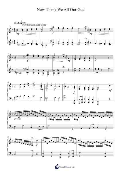 Now Thank We All Our God Sheet Music by Johann Crüger-Arr.Temchell Thompro