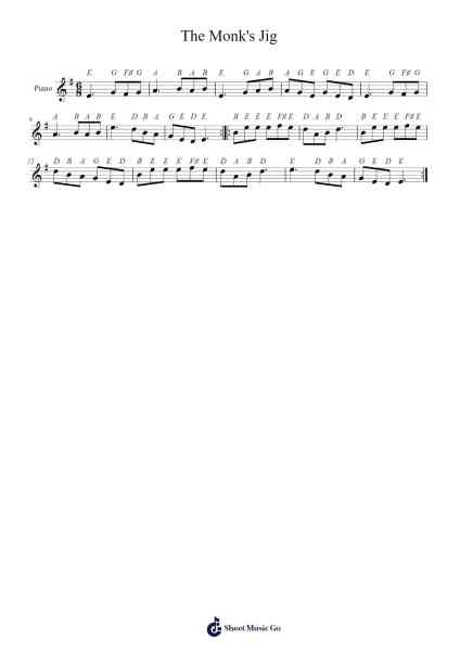 The Monk's Jig Sheet Music by Whistle Workshops-Arr.Bystrong