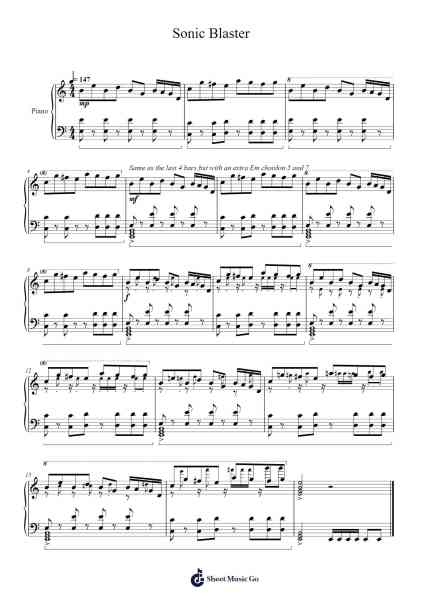 Sonic Blaster Sheet Music by F-777-Arr.Arkirk Janeien