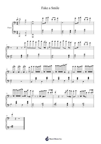 Fake a Smile Sheet Music by Alan Walker-Arr.Bettiane Rexpoe